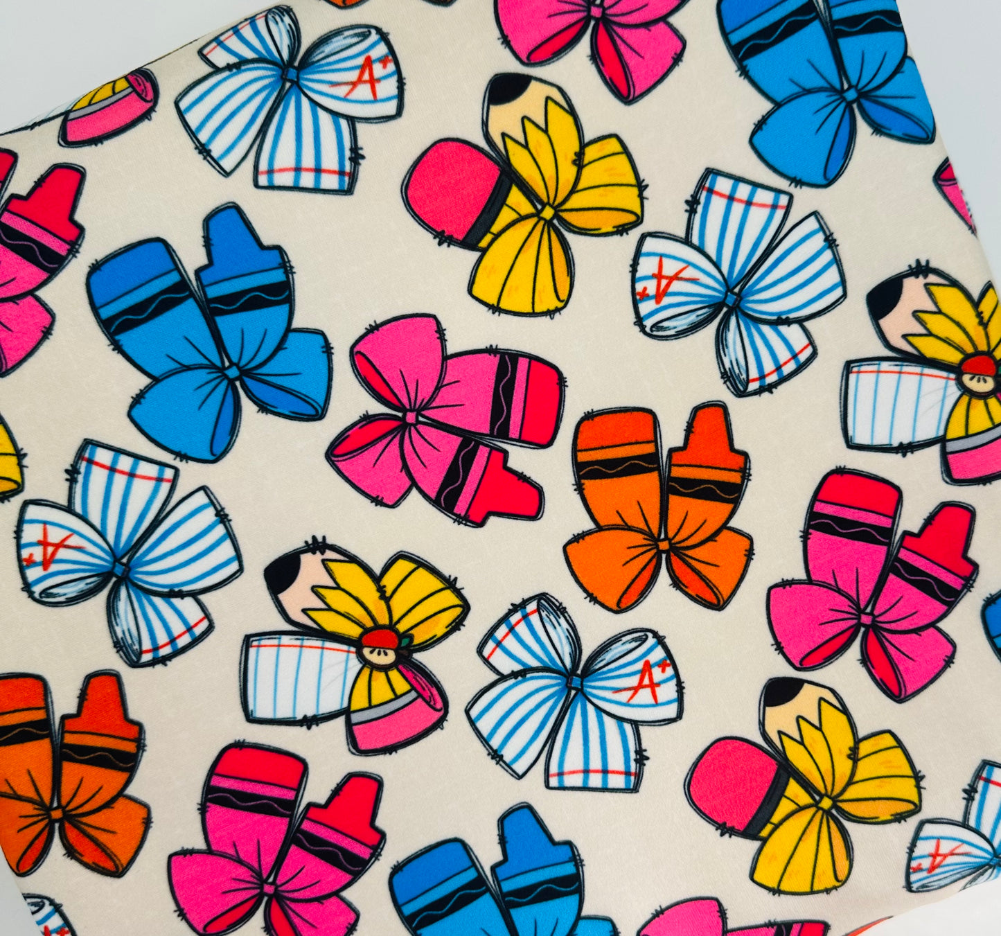 Back to School Bows Bullet, DBP, Rib Knit, Velvet, Cotton Like Knits + other fabrics