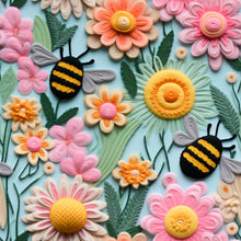 Load image into Gallery viewer, Made to Order Summer 3D Floral Bees Animal Bullet, DBP, Rib Knit, Cotton Lycra + other fabrics