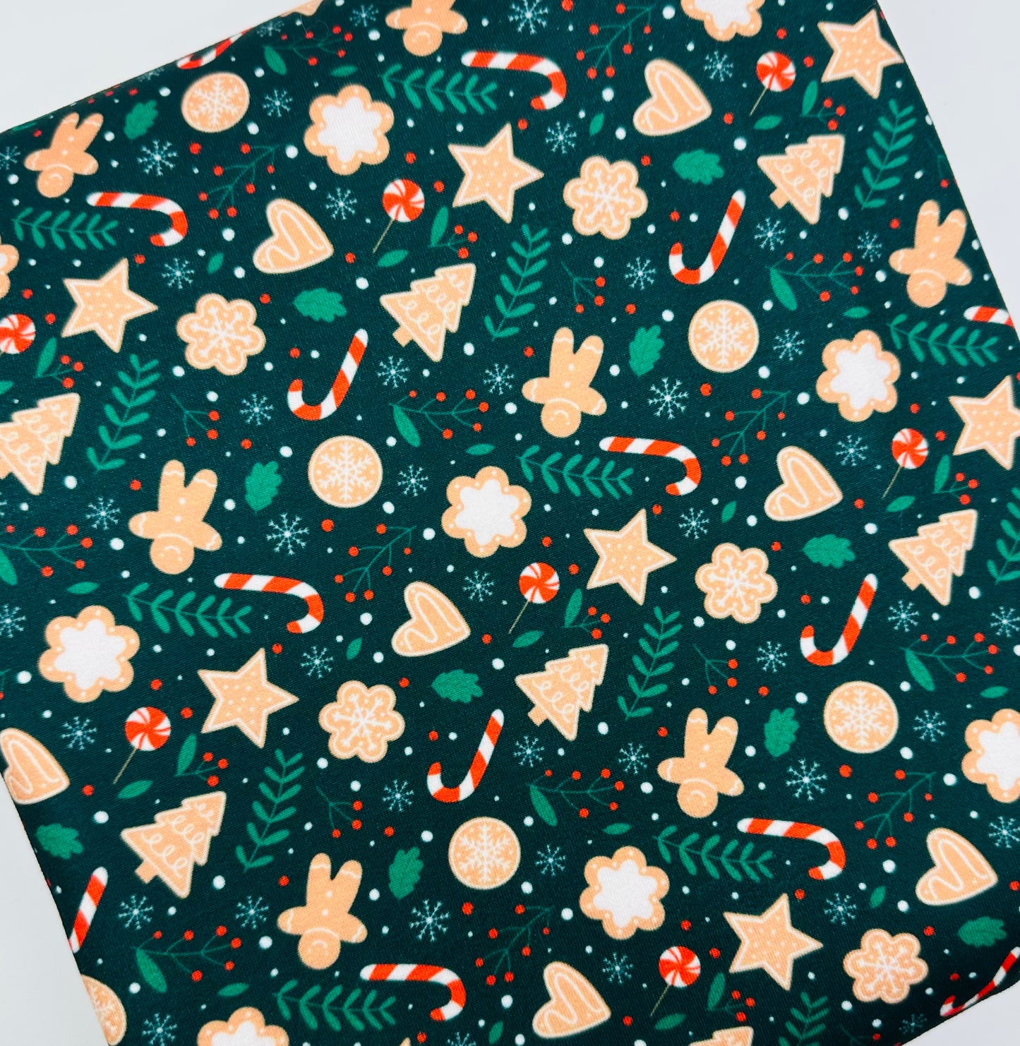 Christmas Gingerbread Cookies Food Bullet, DBP, Rib Knit, Velvet, Cotton Like Knits + other fabrics