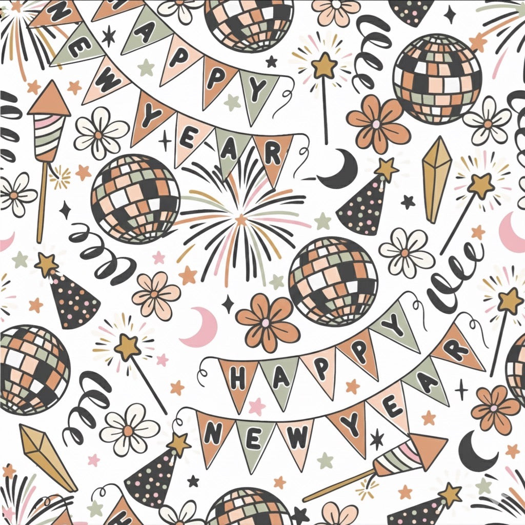 Happy New Year Celebration Bullet, DBP, Rib Knit, Velvet, Cotton Like Knits + other fabrics