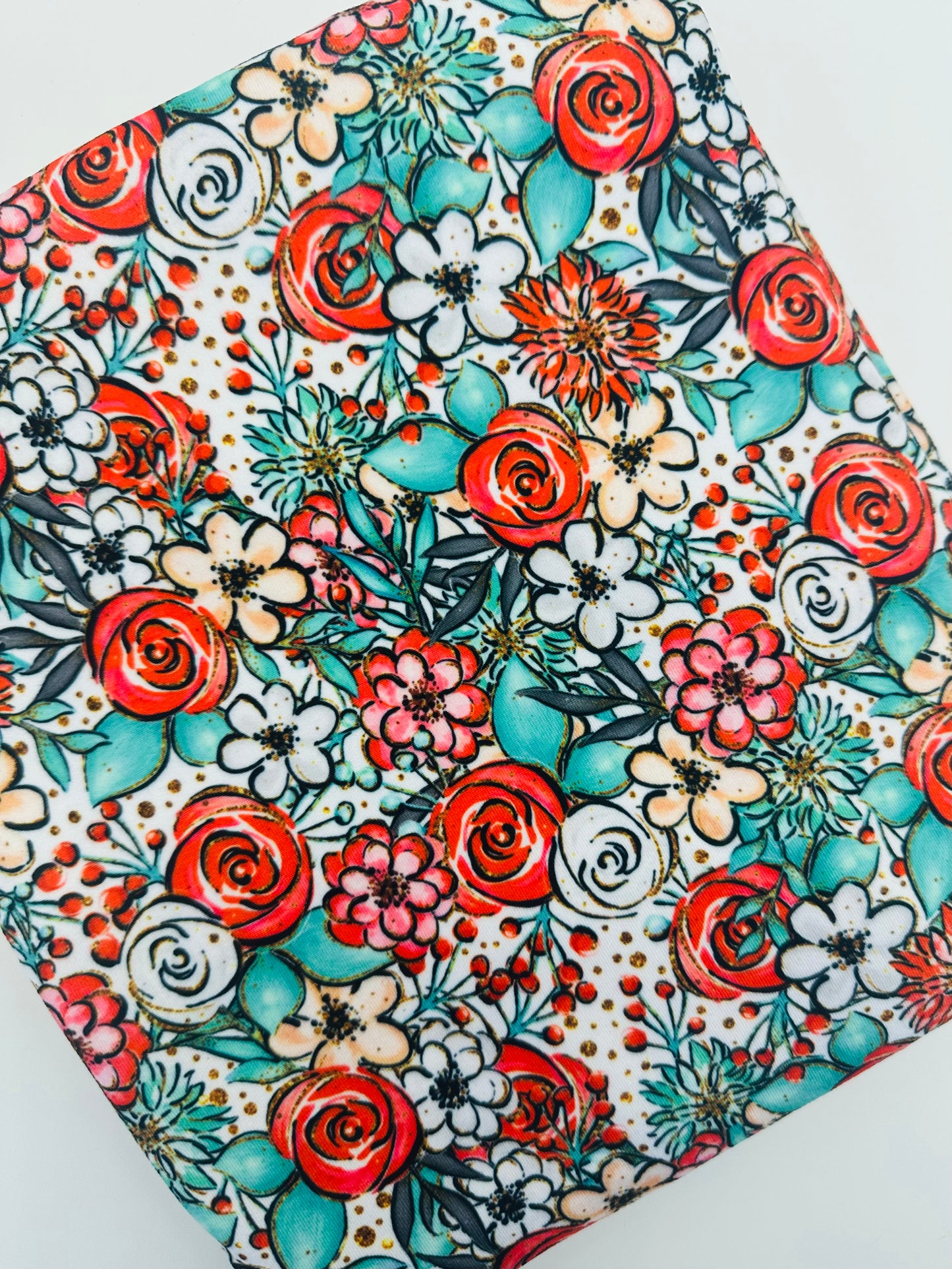 Ready to Ship DBP Christmas Floral Poppies makes great bows, head wraps, bummies, and more.