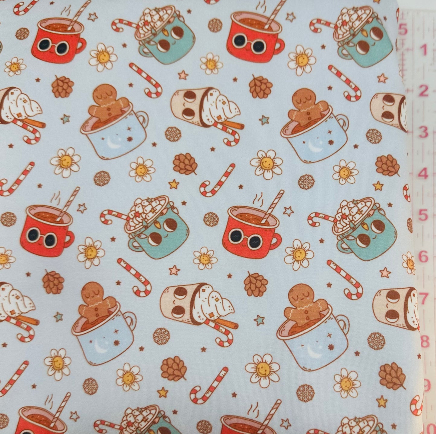 Groovy Christmas Hot Coco Bundle-Snow Blue, Blush, Cream & Plaid Bullet, DBP, Rib Knit + other fabrics