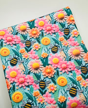Load image into Gallery viewer, Made to Order Summer 3D Floral Bees Animal Bullet, DBP, Rib Knit, Cotton Lycra + other fabrics