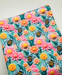 Made to Order Summer 3D Floral Bees Animal Bullet, DBP, Rib Knit, Cotton Lycra + other fabrics