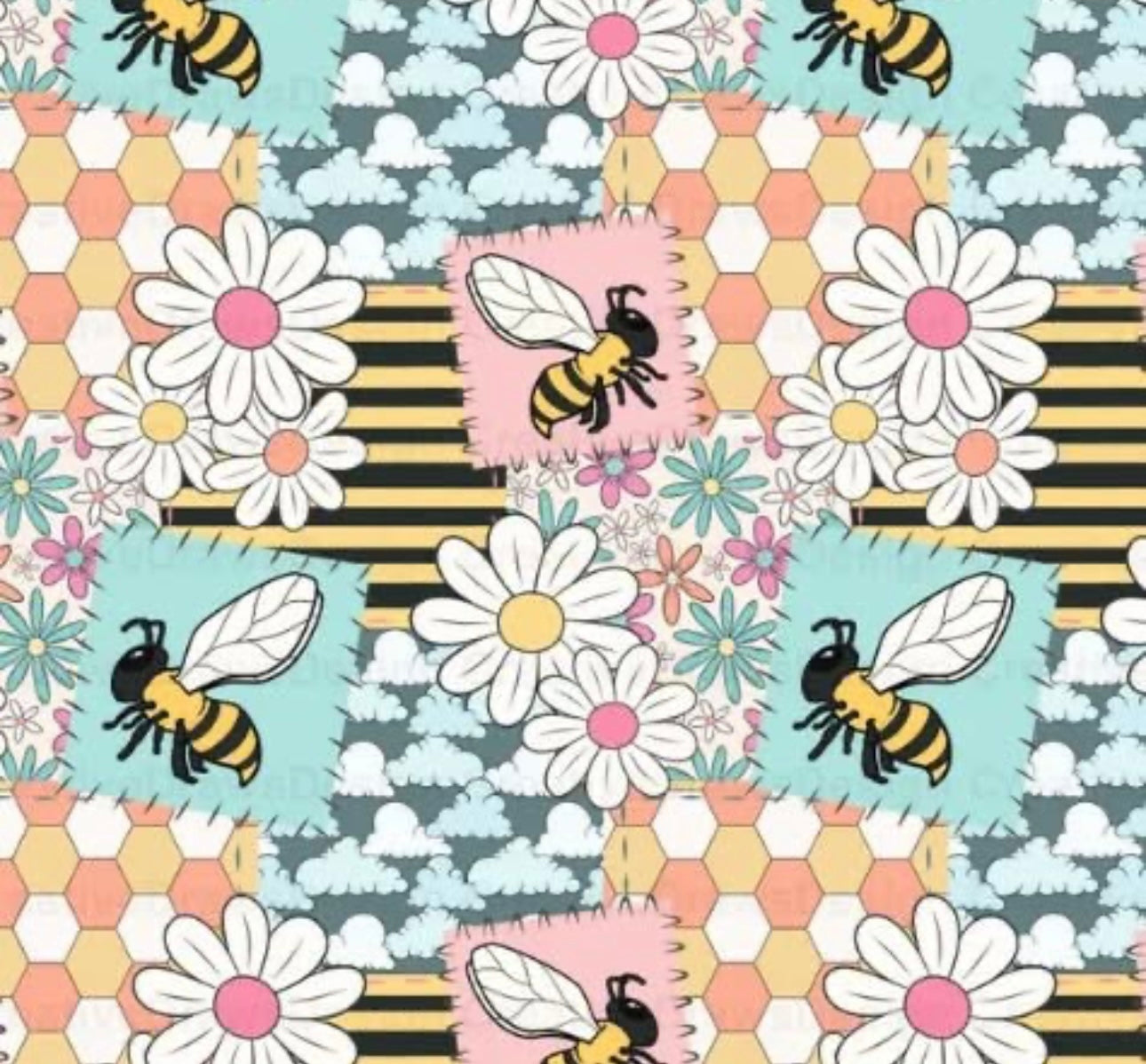 Honeybee Summer Floral Patchwork Bullet, DBP, Rib Knit, Velvet, Cotton Like Knits + other fabrics
