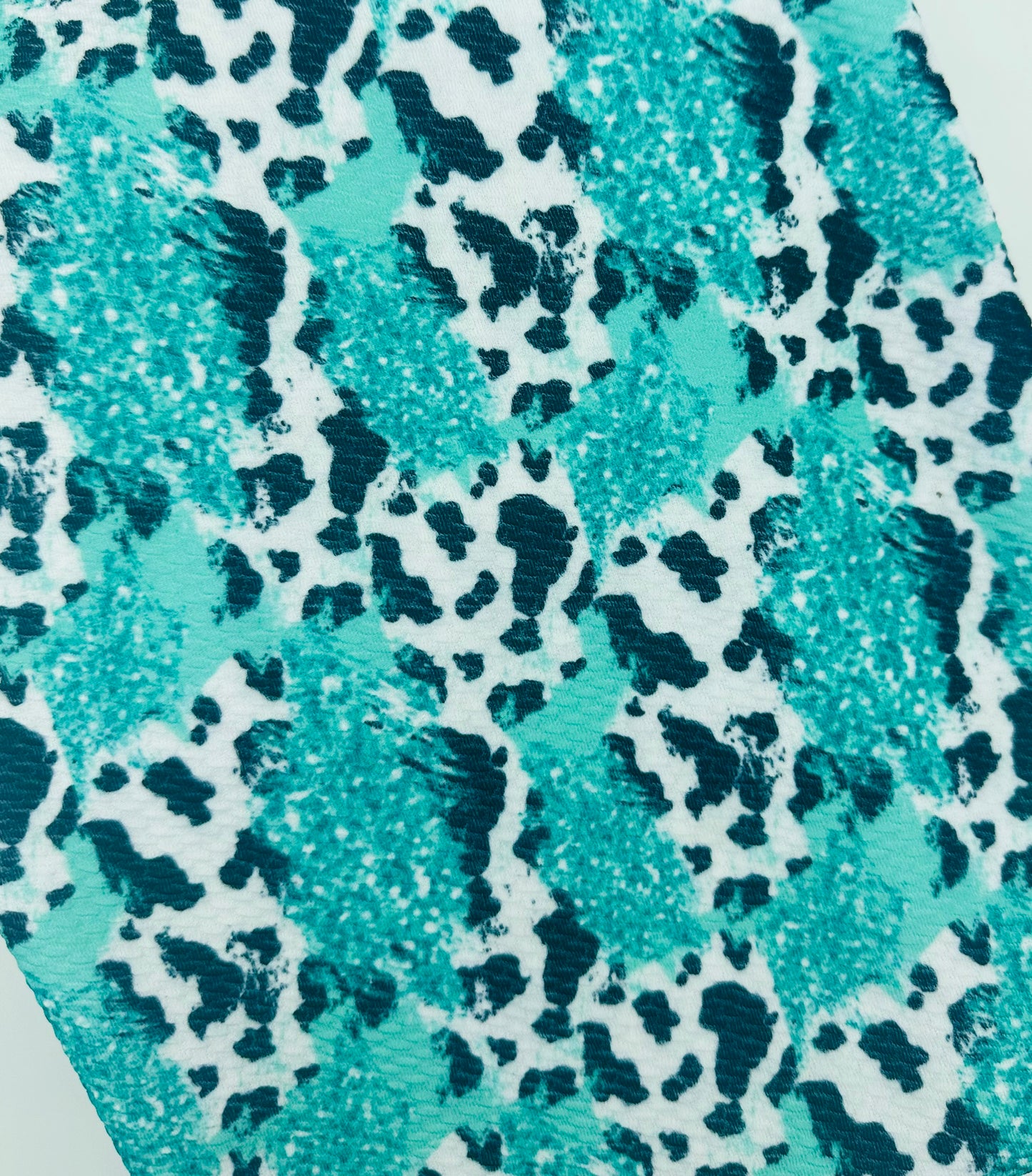 Green Faux Glitter Cow Animals Western Bullet, DBP, Rib Knit, Velvet, Cotton Like Knits + other fabrics