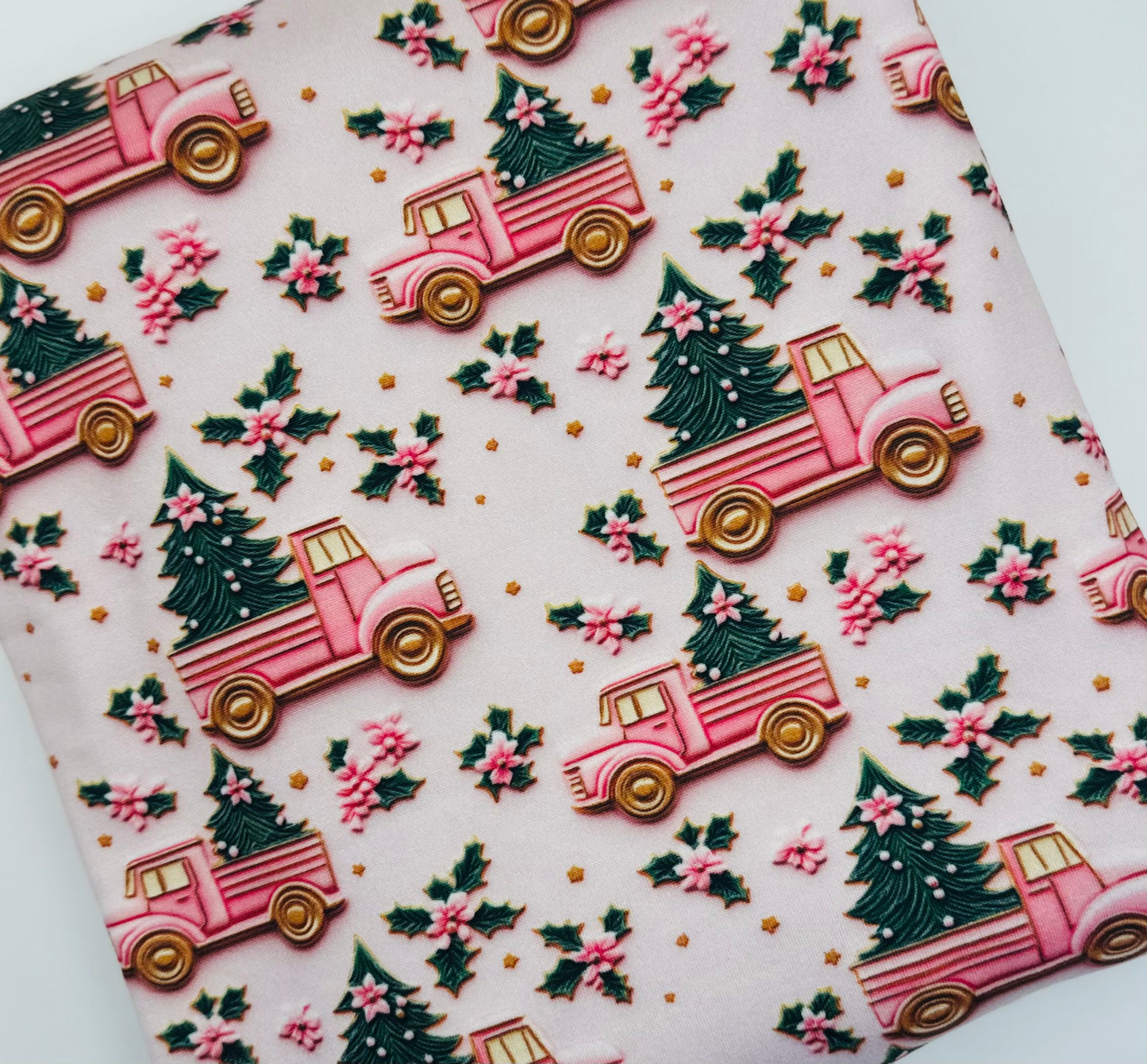Ready to Ship DBP Pink Christmas Floral Faux 3D Cookies Food makes great bows, head wraps, bummies, and more.
