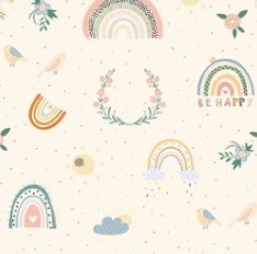 Pre-Order Be Happy Boho Rainbow Seasons Baby Print Bullet, DBP, Rib Knit, Cotton Lycra + other fabrics