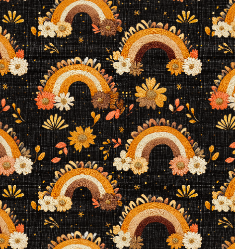 Boho Floral Rainbow Bullet, DBP, Rib Knit, Velvet, Cotton Like Knits + other fabrics