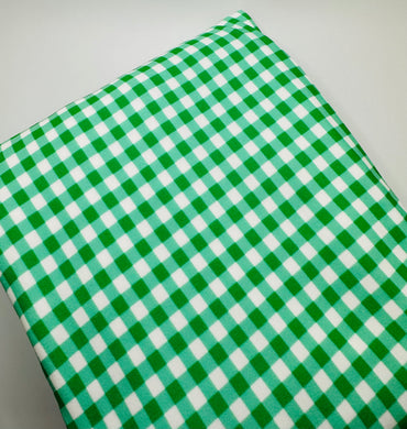 Ready to Ship French Terry Green and White Gingham Plaid Shapes makes great bows, head wraps, bummies, and more.