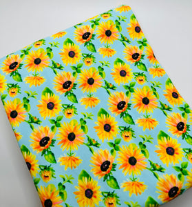 Ready to Ship Velvet Sky Blue Sunflower Floral makes great bows, head wraps, bummies, and more.