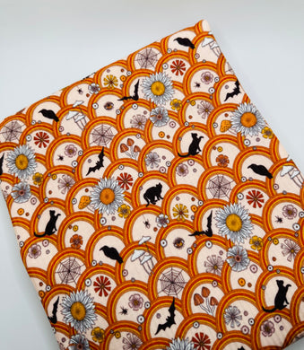 Ready to Ship Rib Knit Vintage Floral Rainbow Halloween Seasons makes great bows, head wraps,  bummies, and more.