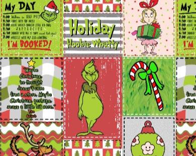 The Green Guy Christmas Patchwork Character Bullet, DBP, Rib Knit + other fabrics