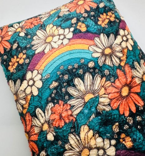 Groovy Fall Rainbow Floral Bullet, DBP, Rib Knit, Velvet, Cotton Like Knits + other fabrics