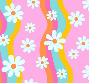 Made to Order Groovy Summer Daisy Floral Bullet, DBP, Rib Knit, Cotton Lycra + other fabrics