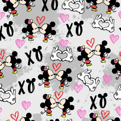 Pre-Order Mouse XOXO Valentine Smooch Characters Bullet, DBP, Rib Knit, Cotton Lycra + other fabrics