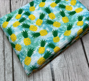 Ready to Ship Bullet fabric Sky Pineapples Food Paint Splat makes great bows, head wraps, bummies, and more.