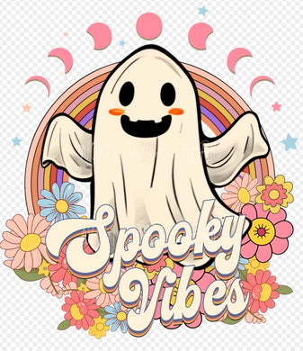 Sublimation- Ghost Spooky Vibes Halloween T-shirts, Sweatshirts, Mugs and much more!!