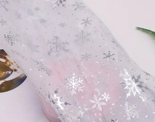 Ready to Ship Tulle Snowflake Design in Baby Pink, Red, White and Blue makes great bows, head wraps, bummies, and more.