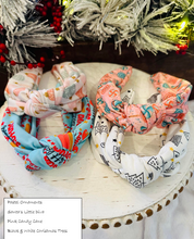 Load image into Gallery viewer, Christmas Knotted Headbands &amp; Matching Bow on Clips