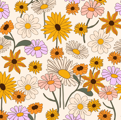 Fall Wildflowers Bullet, DBP, Rib Knit, Velvet, Cotton Like Knits + other fabrics