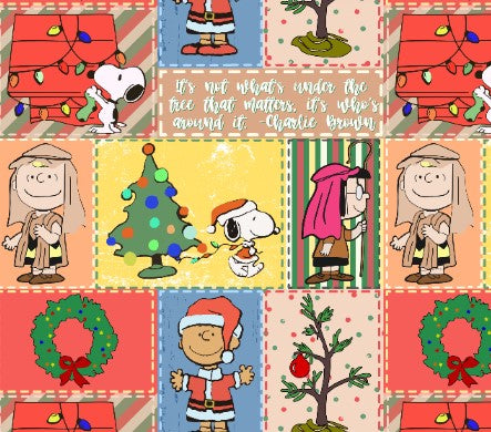 Snoopy Christmas Patchwork Character Bullet, DBP, Rib Knit + other fabrics