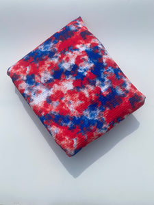 Pre-Order Bullet, DBP, Velvet and Rib Knit fabric Fourth of July Patriotic Smoky Paint Splat makes great bows, head wraps, bummies, and more.