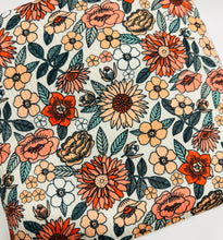 Load image into Gallery viewer, Ready to Ship Rib Knit Vintage Boho Fall Floral makes great bows, head wraps,  bummies, and more.