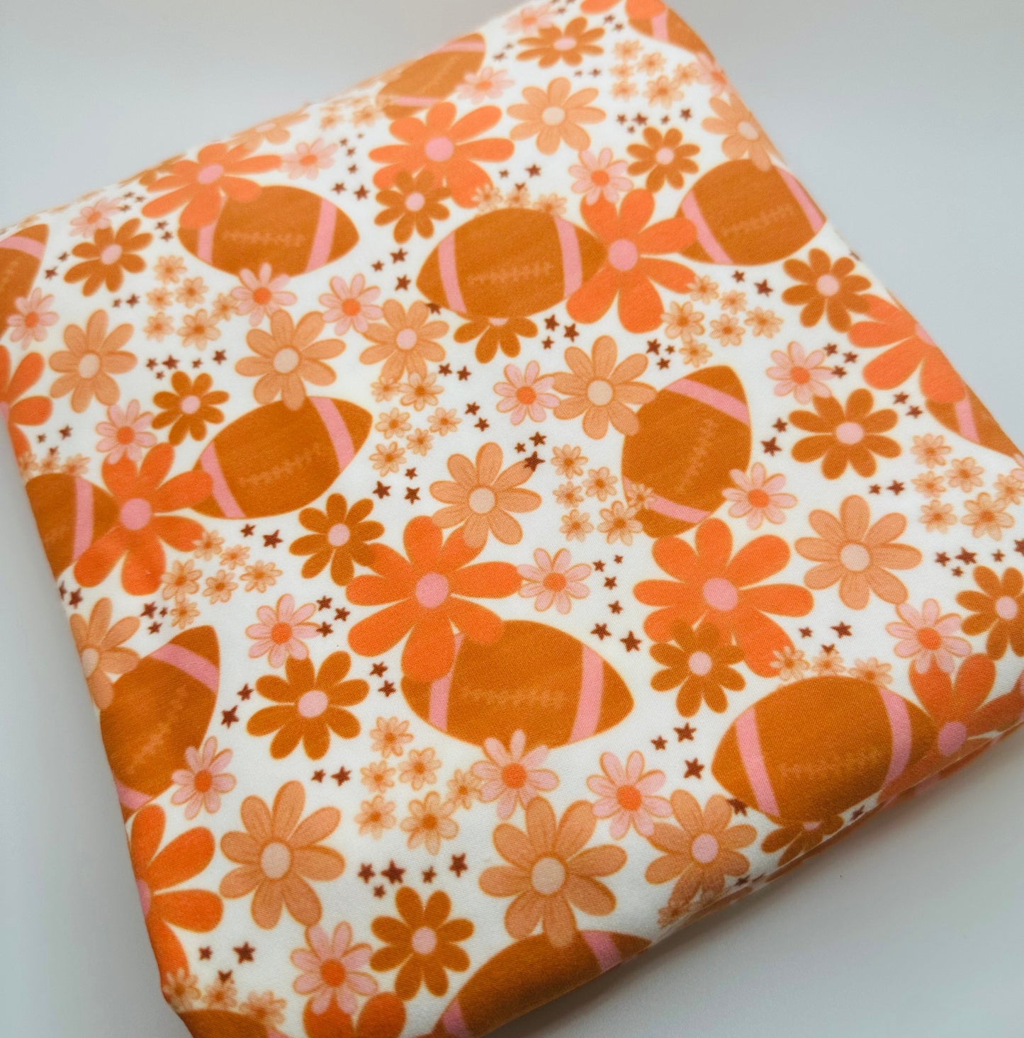 Groovy Floral Football Sports/Teams Bullet, DBP, Rib Knit, Velvet, Cotton Like Knits + other fabrics