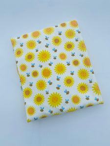 Pre-Order Sunflower Honeybees Floral Animals Bullet, DBP, Rib Knit, Cotton Lycra + other fabrics