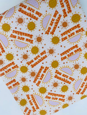 Pre-Order Bullet, DBP, Velvet and Rib Knit fabric You Are My Sunshine Title Seasons makes great bows, head wraps, bummies, and more.