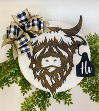 Load image into Gallery viewer, Highland Cow Shape Sign