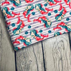 Pre-Order Striped Mermaid Bubbles Animals Bullet, DBP, Rib Knit, Cotton Lycra + other fabrics