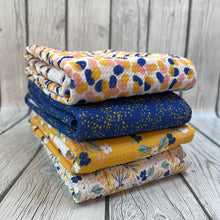 Load image into Gallery viewer, Pre-Order Navy Yellow Floral Bundles Bullet, DBP, Rib Knit, Cotton Lycra + other fabrics