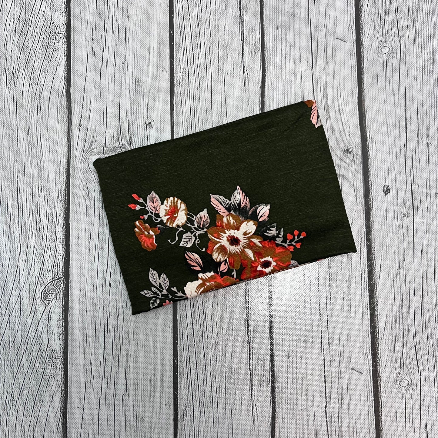 Ready to Ship DBP Thin Lightweight Olive Green Floral makes great bows, head wraps, bummies, and more.