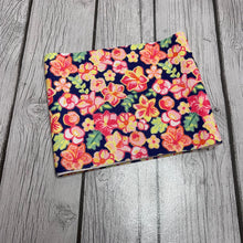 Load image into Gallery viewer, Pre-Cut Bullet Fabric Strips Navy Floral for headwraps, bows on nylons or clips 5.5-6x60