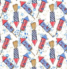 Load image into Gallery viewer, Pre-Order Bullet, DBP, Velvet and Rib Knit fabric Firecrackers Fourth of July makes great bows, head wraps, bummies, and more.