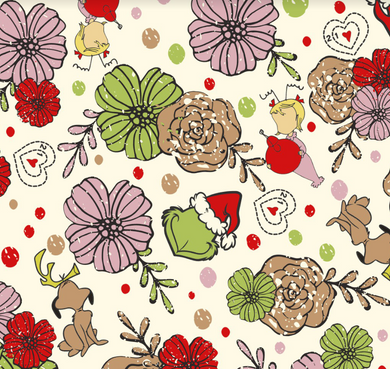Pre-Order Grinch Floral Character Christmas Bullet, DBP, Rib Knit, Cotton Lycra + other fabrics