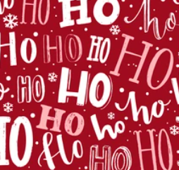Pre-Order Bullet, DBP, Velvet and Rib Knit fabric Ho Ho Ho Christmas Title makes great bows, head wraps, bummies, and more.