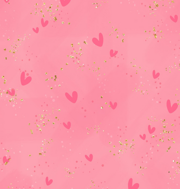 Pre-Order Bullet, DBP, Velvet and Rib Knit fabric Pink w/Faux Gold Flakes Valentine Hearts Shapes makes great bows, head wraps, bummies, and more.