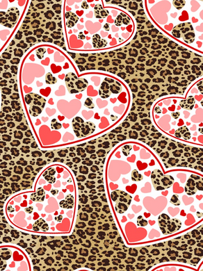Pre-Order Bullet, DBP, Velvet and Rib Knit fabric Cheetah Valentine Hearts Animals Shapes makes great bows, head wraps, bummies, and more.