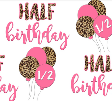 Pre-Order Bullet, DBP, Velvet and Rib Knit fabric Half Birthday Milestone makes great bows, head wraps, bummies, and more.