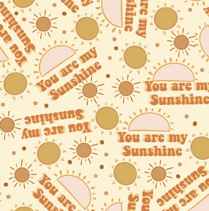 Pre-Order Bullet, DBP, Velvet and Rib Knit fabric You Are My Sunshine Title Seasons makes great bows, head wraps, bummies, and more.