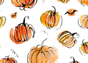 Load image into Gallery viewer, Pre-Order Halloween Fall Pumpkin Splash Bullet, DBP, Rib Knit, Cotton Lycra + other fabrics