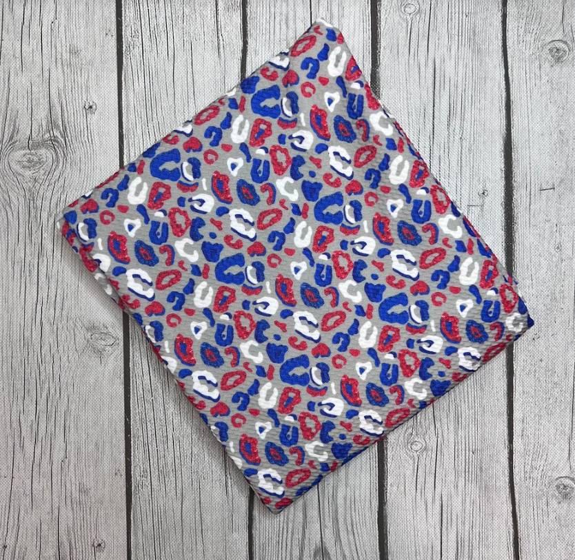 Ready to Ship Bullet Leopard Fourth of July Animals makes great bows, head wraps, bummies, and more.