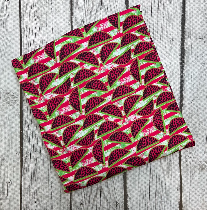 Ready to Ship DBP Striped Pink Green Watermelon Food Paint Splat Shapes makes great bows, head wraps, bummies, and more.