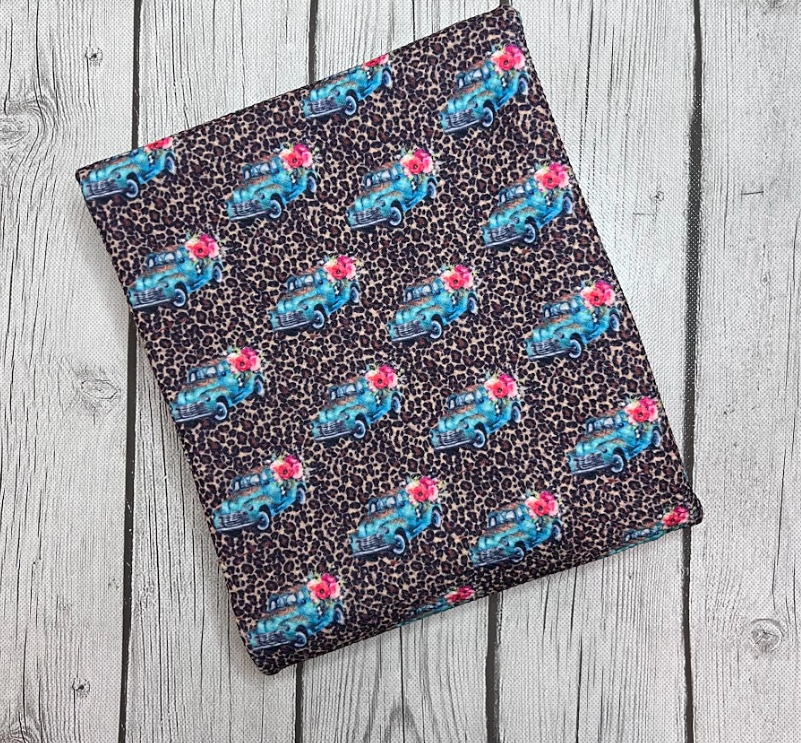 Ready to Ship Bullet Cheetah Retro Truck Animals Floral makes great bows, head wraps, bummies, and more.