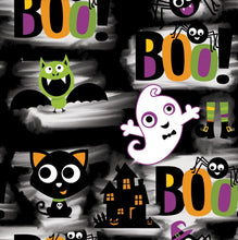 Load image into Gallery viewer, Pre-Order Bullet, DBP, Velvet and Rib Knit Halloween Boo Haunted House makes great bows, head wraps, bummies, and more.