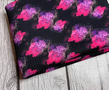 Load image into Gallery viewer, Pre-Order Bullet, DBP, Velvet and Rib Knit Purple and Pink Under the Sea Paint Splat makes great bows, head wraps, bummies, and more.