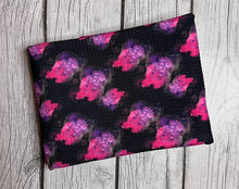 Load image into Gallery viewer, Pre-Order Bullet, DBP, Velvet and Rib Knit Purple and Pink Under the Sea Paint Splat makes great bows, head wraps, bummies, and more.